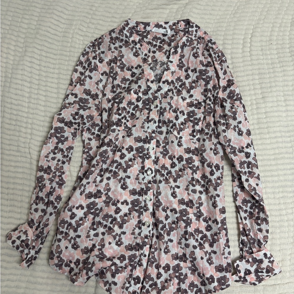Carve Designs Floral Blouse - Pink and Brown Dylan Gauze Tunic XXS